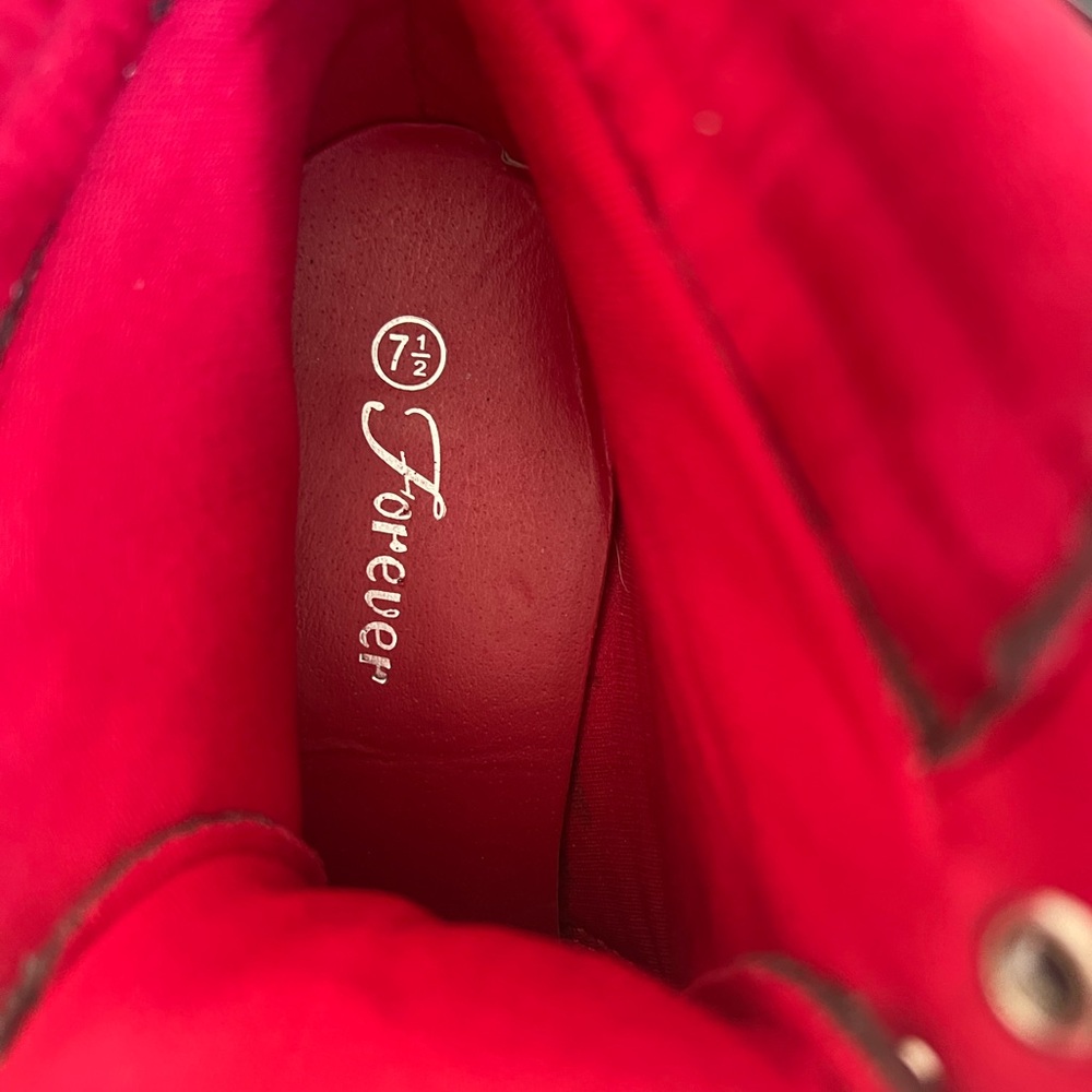 Forever 21 Red Quilted Sneakers - Picture 6 of 9